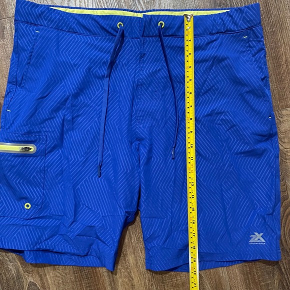 ZeroXposur Mens Swim Trunks L Blue & Yellow Geometric Activewear‎ Shorts - Picture 4 of 8